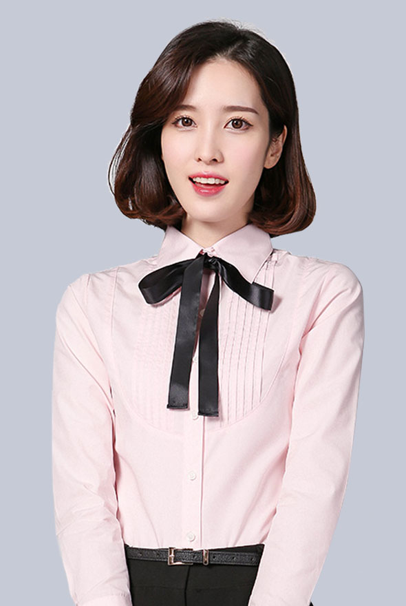 女士粉色修身商務襯衫定制